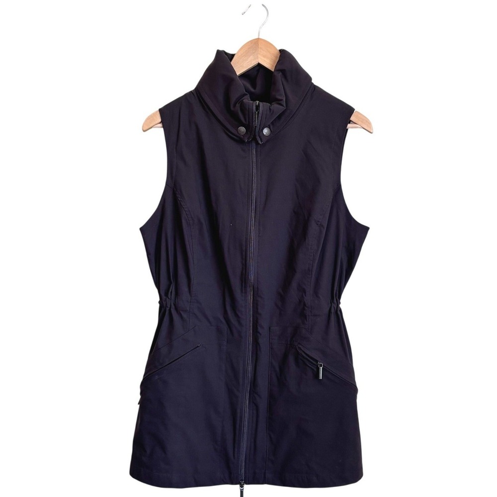 Anatomie Womens Delaney Travel Vest Medium Brown Lightweight Zip Pockets Stretch